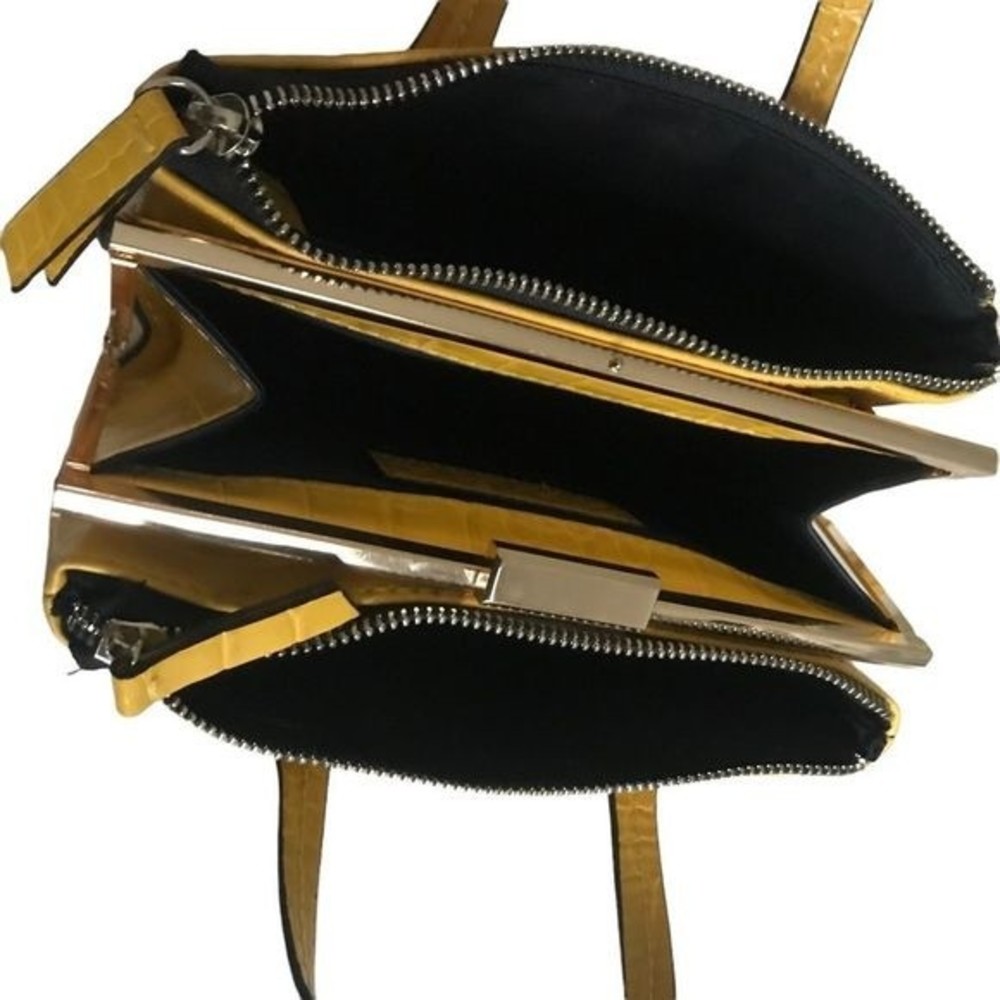 ZARA Bag Mini Shoulder/Hand Straps Yellow & Black Size 8”L x 3”W x 5”D - Picture 6 of 10